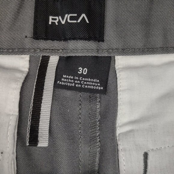 RVCA gray casual cotton blend Weekend Chino shorts mens size 30 - Picture 4 of 7